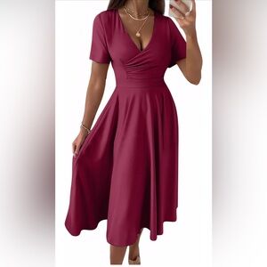 Elegant Burgundy Dress